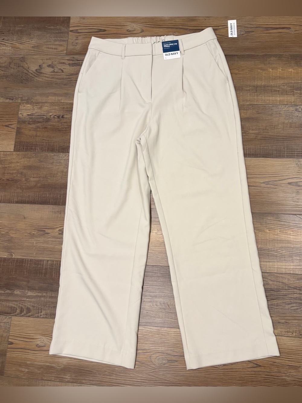 Old Navy Taylor Wide-Leg trouser Pants in Light Cream